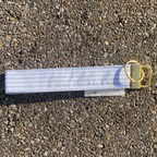 Blue Polo Stripe Keychain Wristlet
