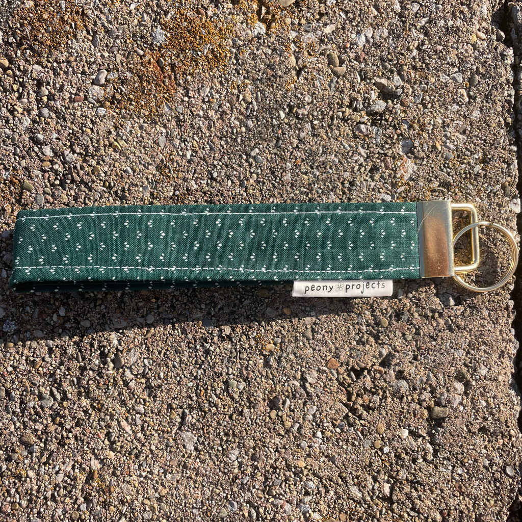 Dark Emerald Keychain Wristlet