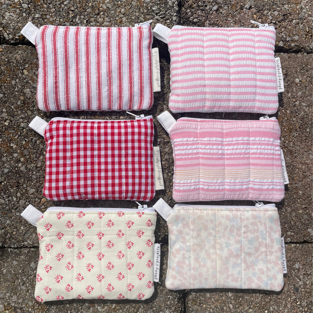 Pink Stripe Keychain Wallet