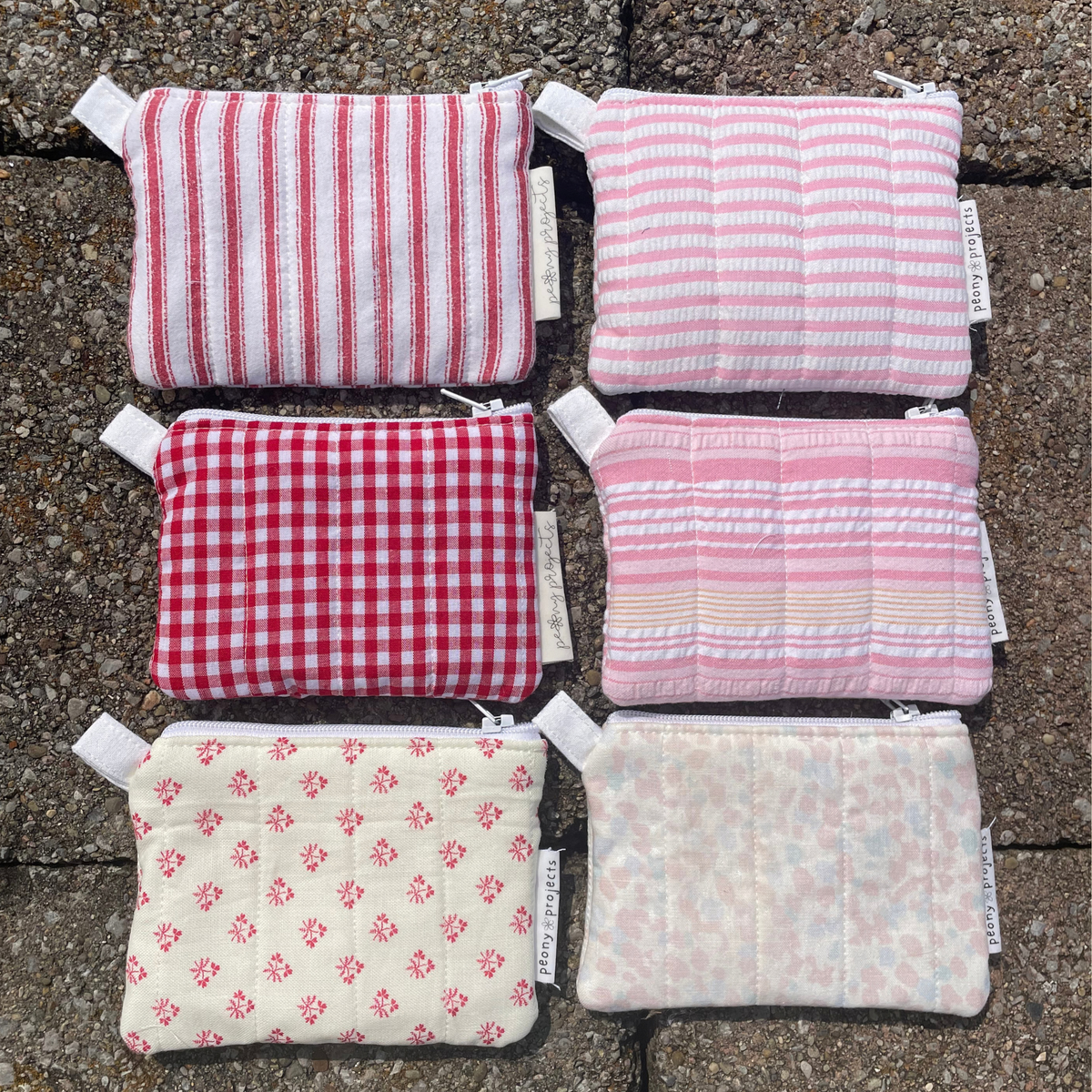 Pink Stripe Keychain Wallet