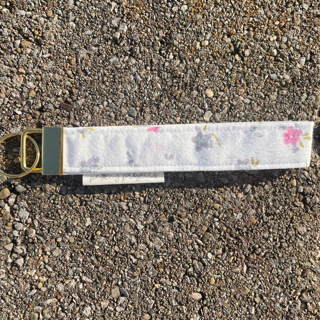 Girly Floral Keychain Wristlet