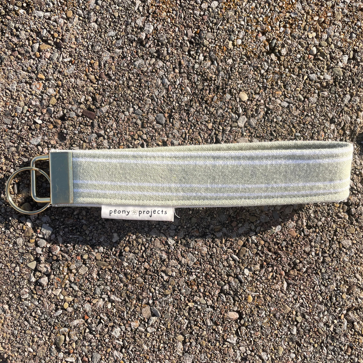 Green Stripe Keychain Wristlet