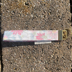 Pink & Blue Floral Keychain Wristlet
