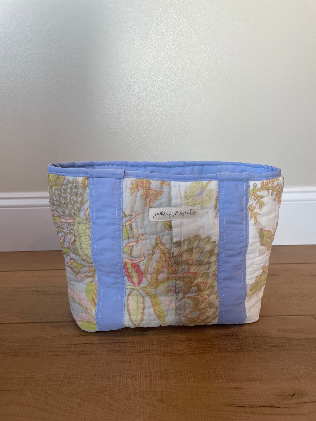 Blue Mini Upcycled Quilt Tote Bag