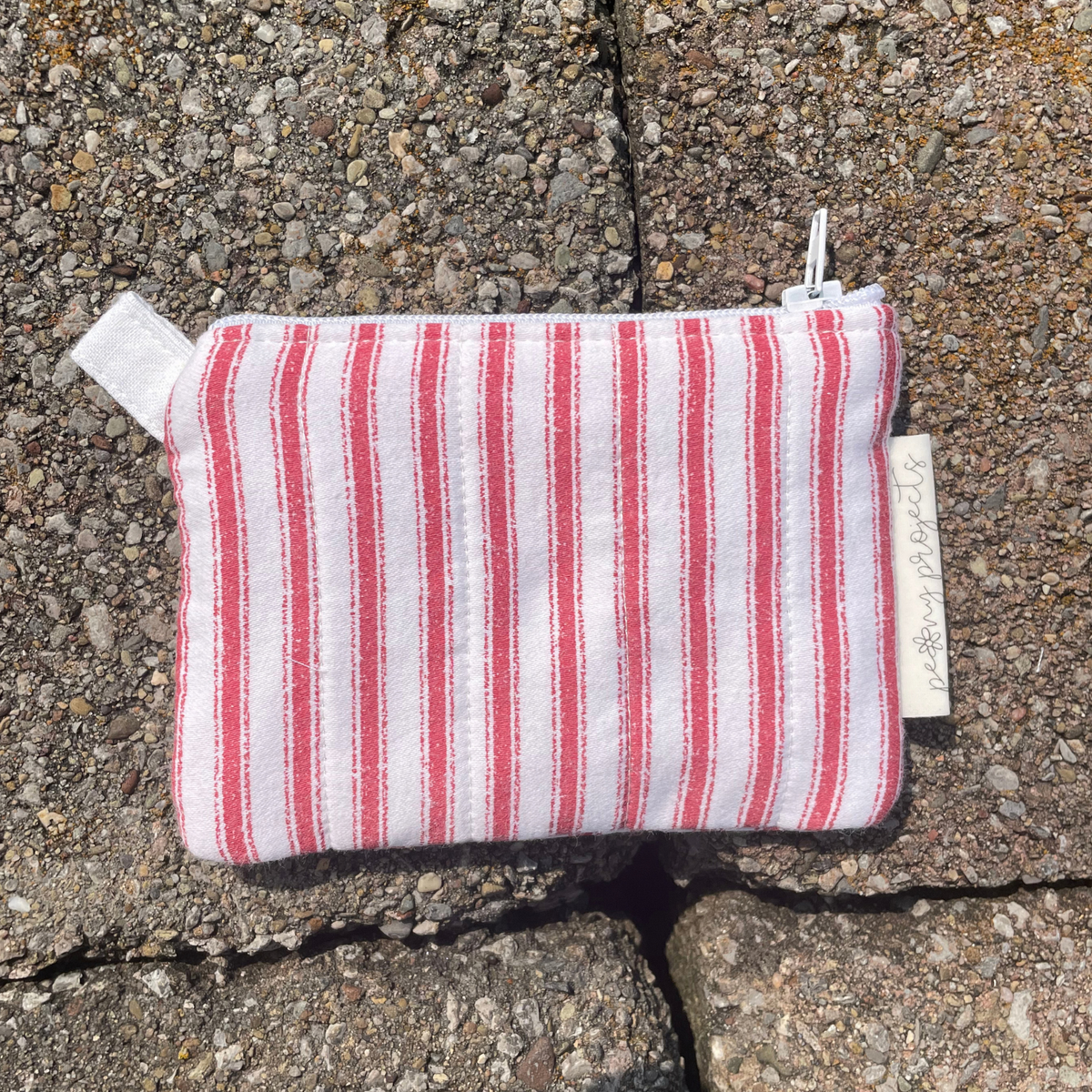 Red Stripe Keychain Wallet