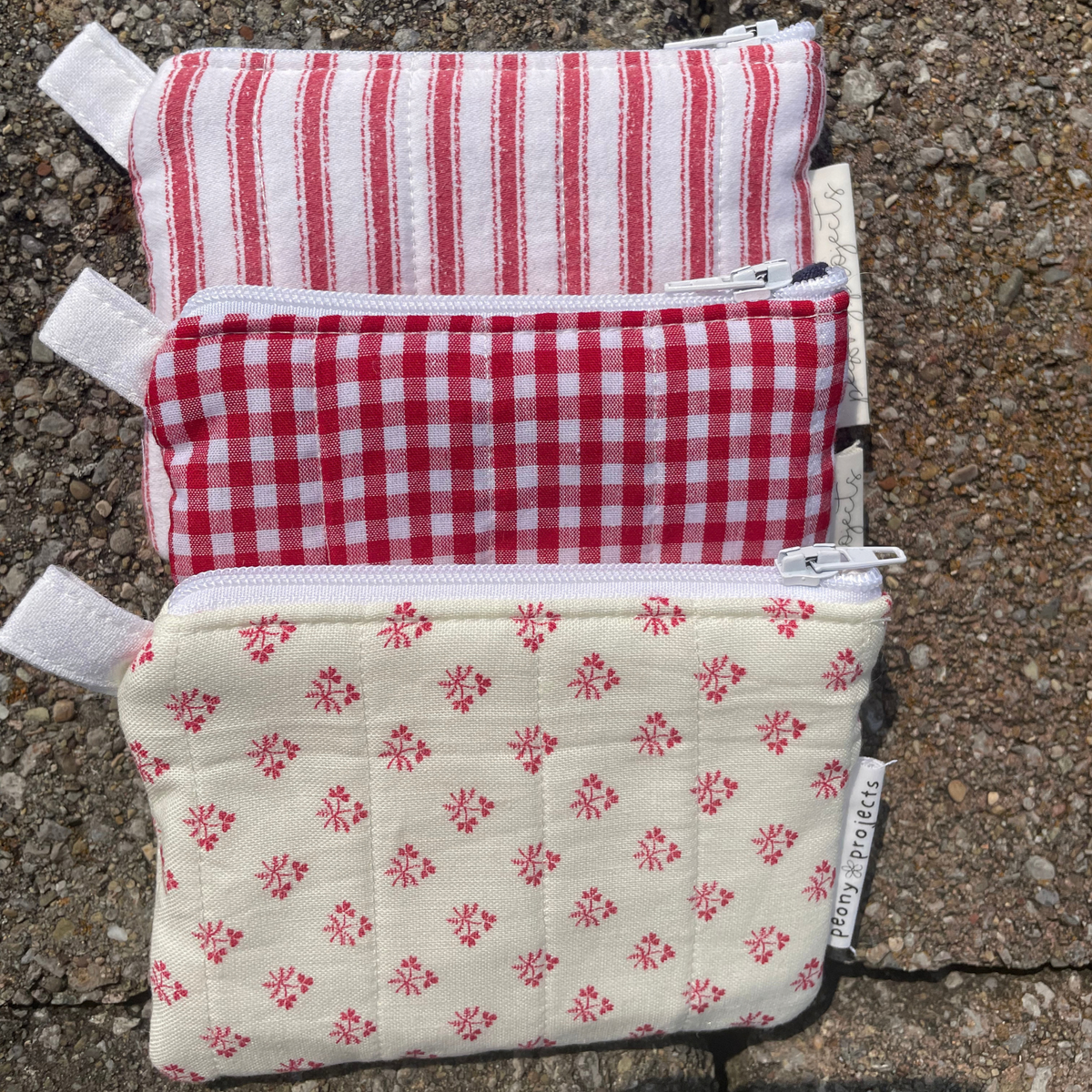 Red Stripe Keychain Wallet