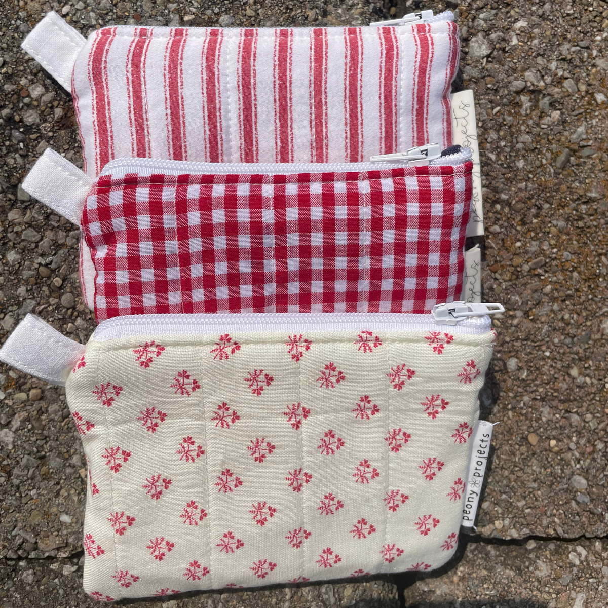 Red Gingham Keychain Wallet