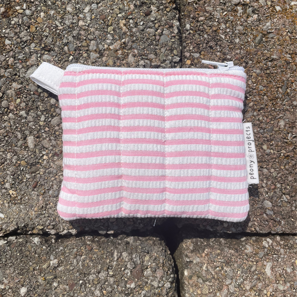 Pink Stripe Keychain Wallet