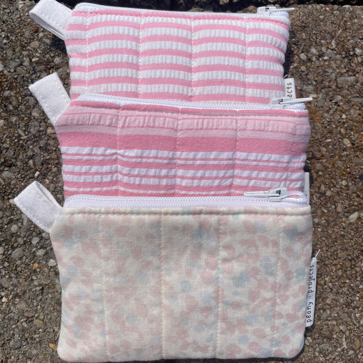 Pink Stripe Keychain Wallet