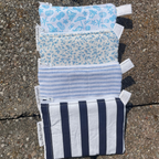 Navy Stripe Keychain Wallet