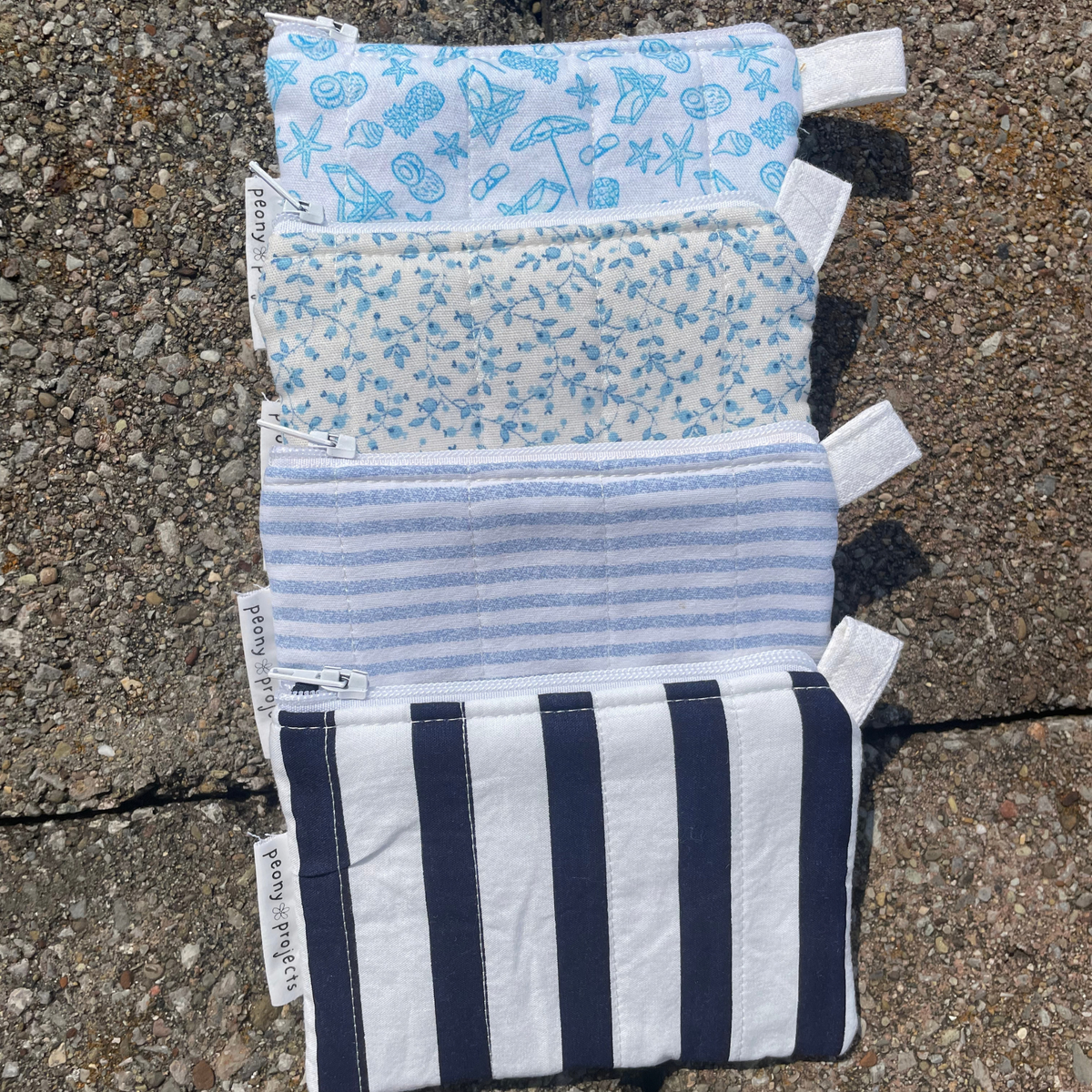 Navy Stripe Keychain Wallet