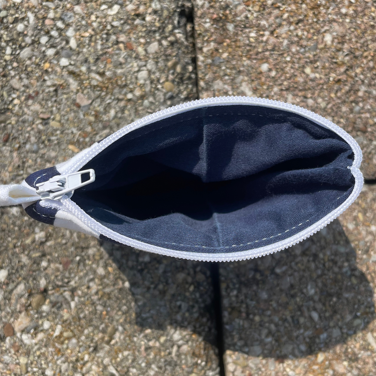 Navy Stripe Keychain Wallet