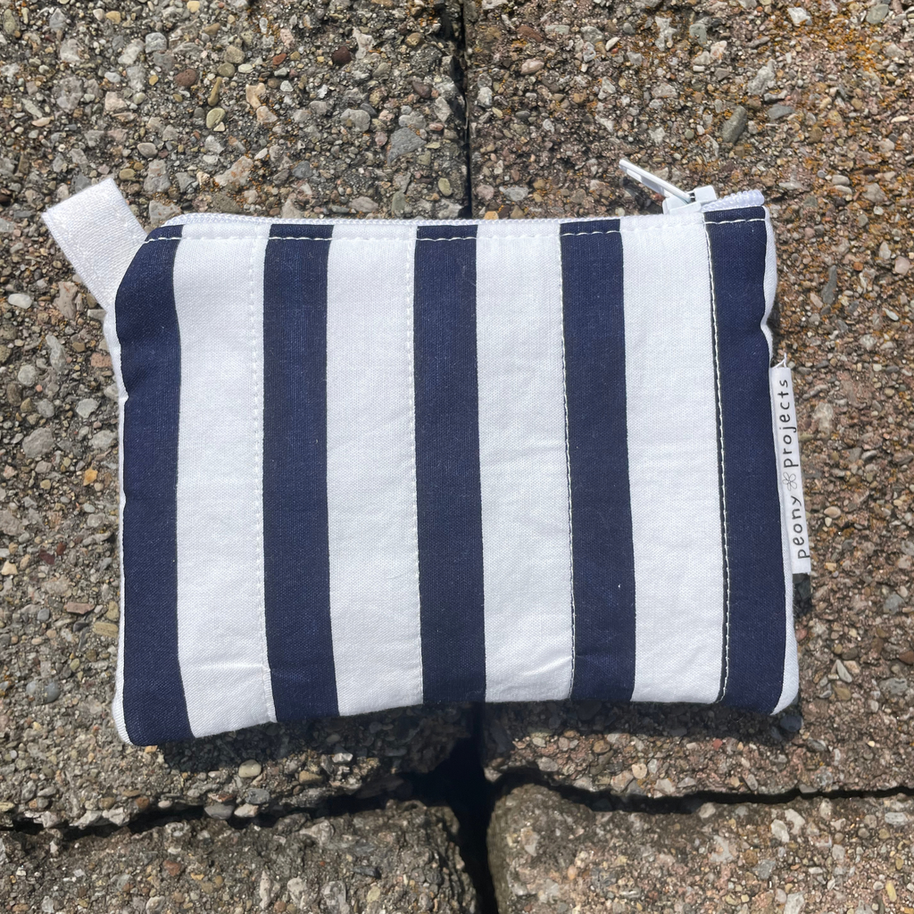 Navy Stripe Keychain Wallet