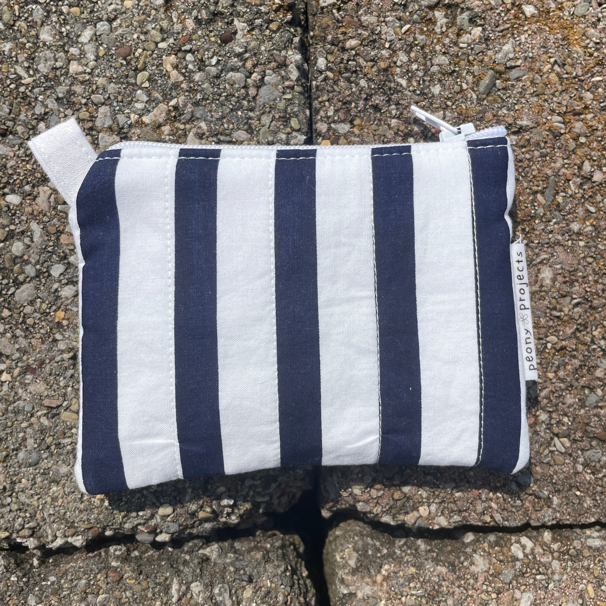 Navy Stripe Keychain Wallet