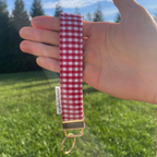 Red Gingham Keychain Wristlet