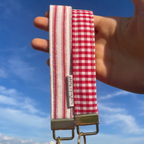 Red Stripe Keychain Wristlet