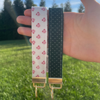 Red Floral Keychain Wristlet