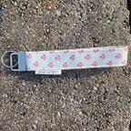 Red Floral Keychain Wristlet