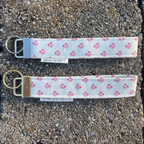 Red Floral Keychain Wristlet