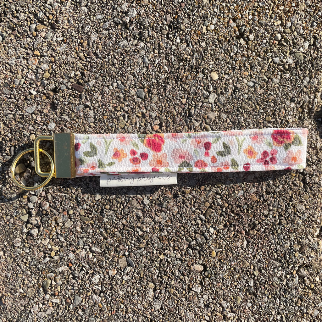 Watercolor Floral Keychain Wristlet