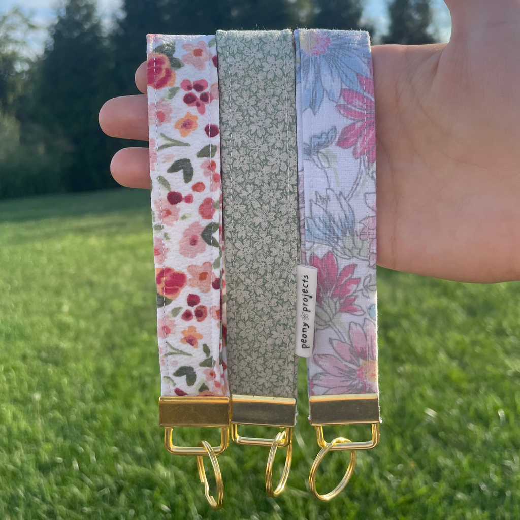 Watercolor Floral Keychain Wristlet