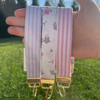 Pink Stripe Keychain Wristlet