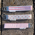 Pink Stripe Keychain Wristlet