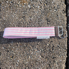 Pink Stripe Keychain Wristlet