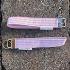 Pink Stripe Keychain Wristlet