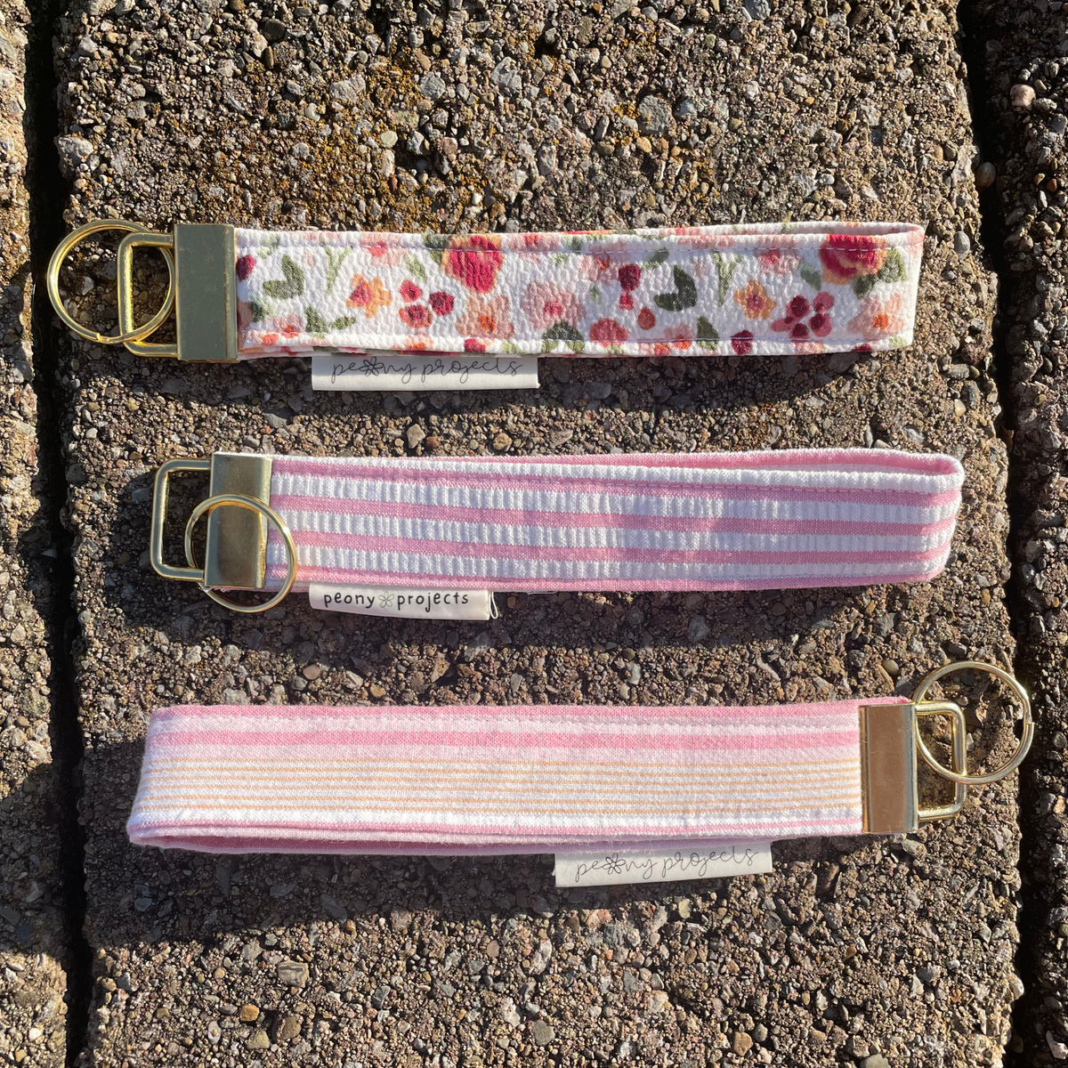 2000s Stripe Keychain Wristlet
