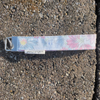 Pink & Blue Floral Keychain Wristlet