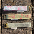 Pink & Green Floral Keychain Wristlet