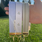 Green Stripe Keychain Wristlet