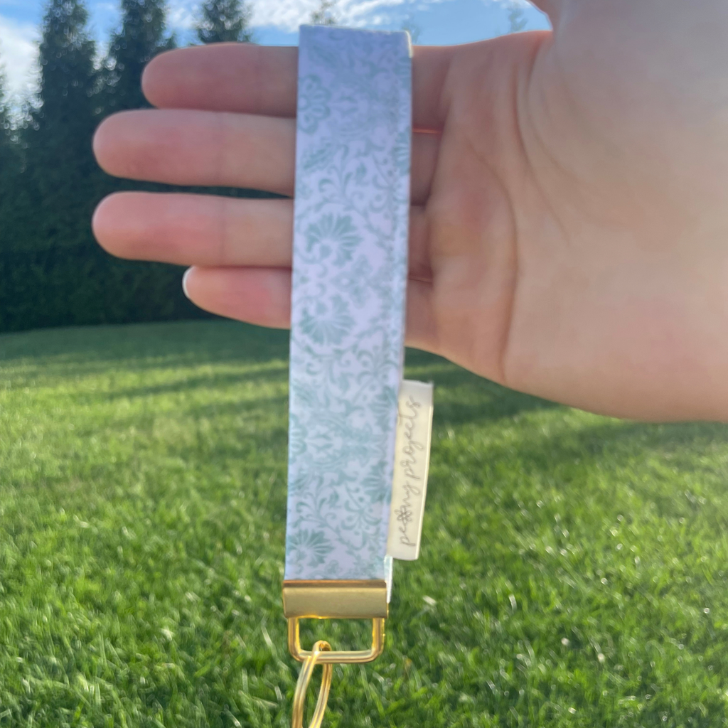 Vintage Teal Keychain Wristlet