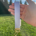 Blue Stripe Keychain Wristlet