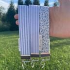 Blue Stripe Keychain Wristlet