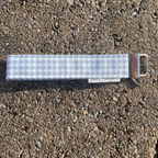 Blue Gingham Keychain Wristlet