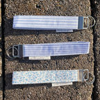 Blue Polo Stripe Keychain Wristlet