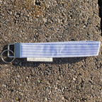 Blue Polo Stripe Keychain Wristlet