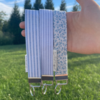 Blue Polo Stripe Keychain Wristlet