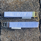 Blue Polo Stripe Keychain Wristlet