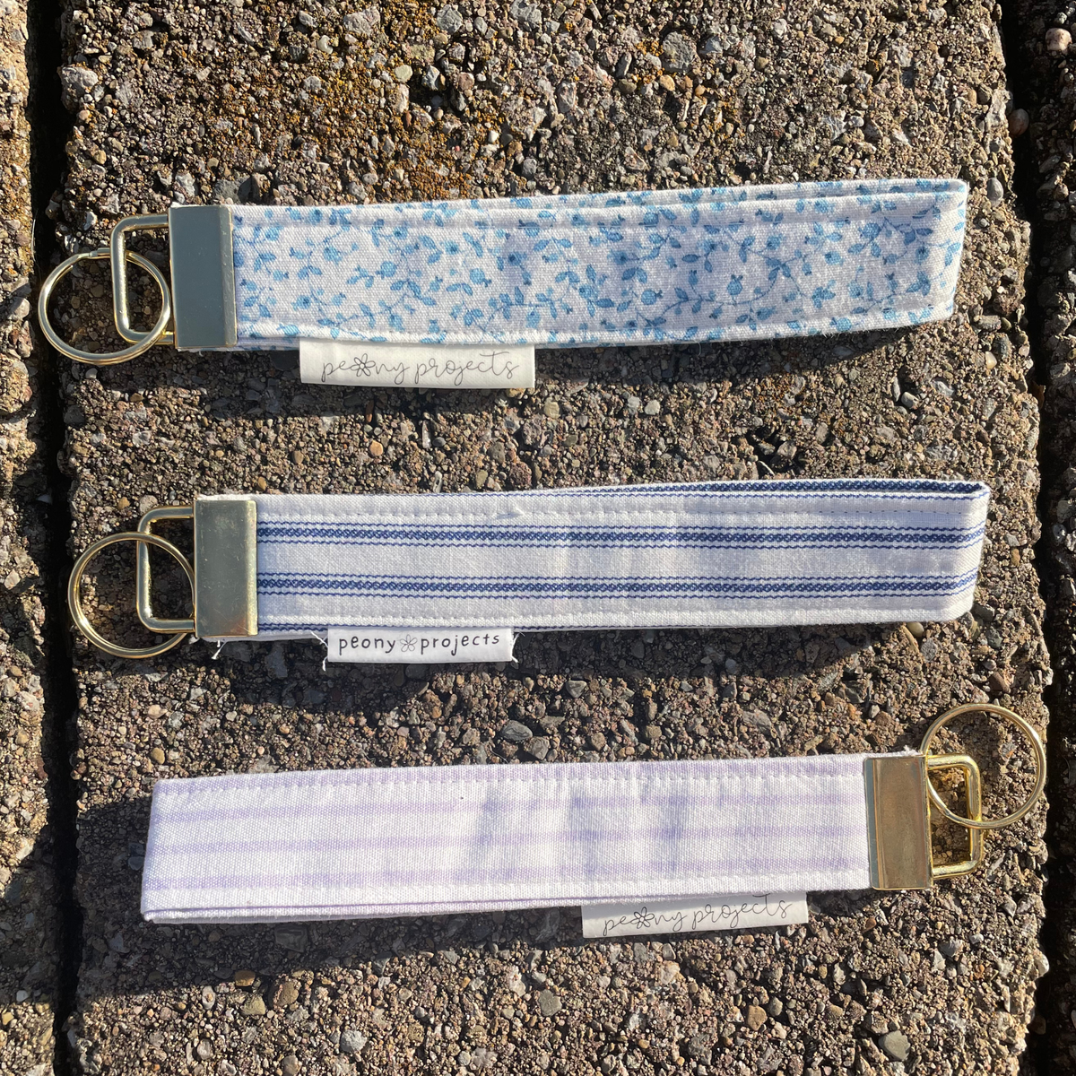 Blueberry Floral Keychain Wristlet