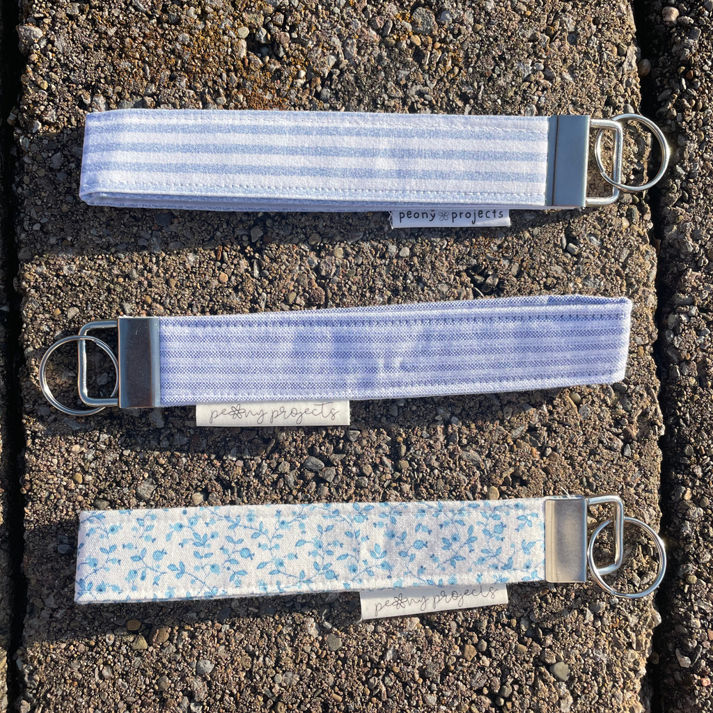 Blueberry Floral Keychain Wristlet