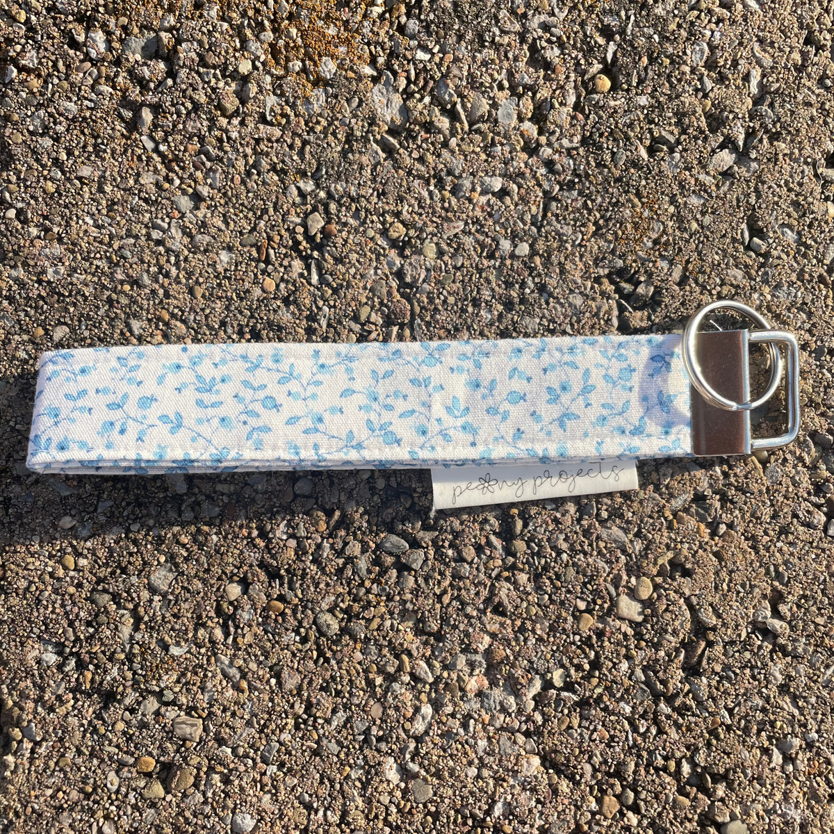 Blueberry Floral Keychain Wristlet