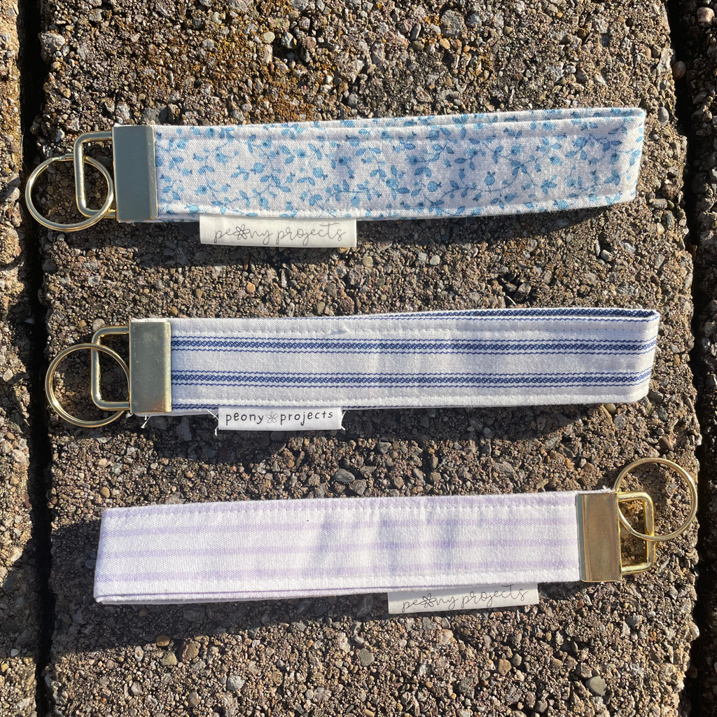 Nautical Stripe Keychain Wristlet