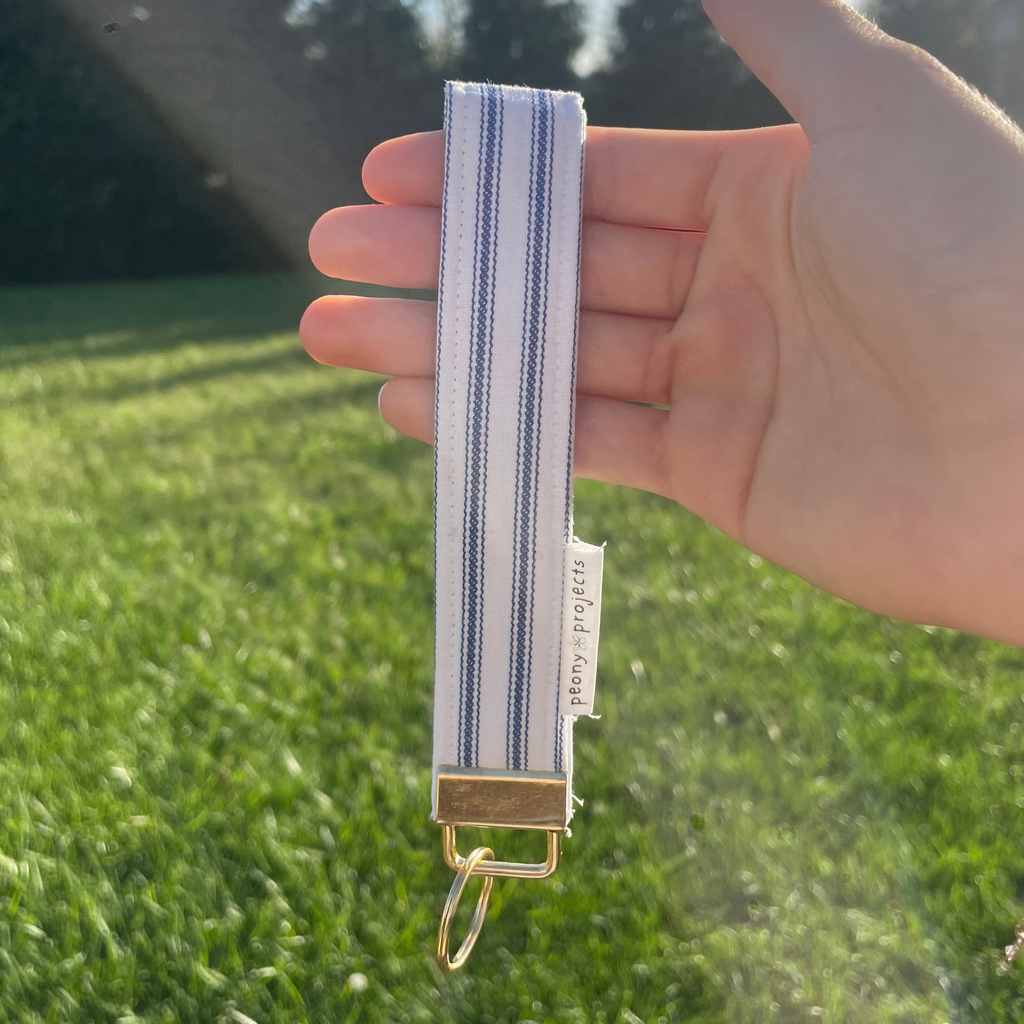 Nautical Stripe Keychain Wristlet