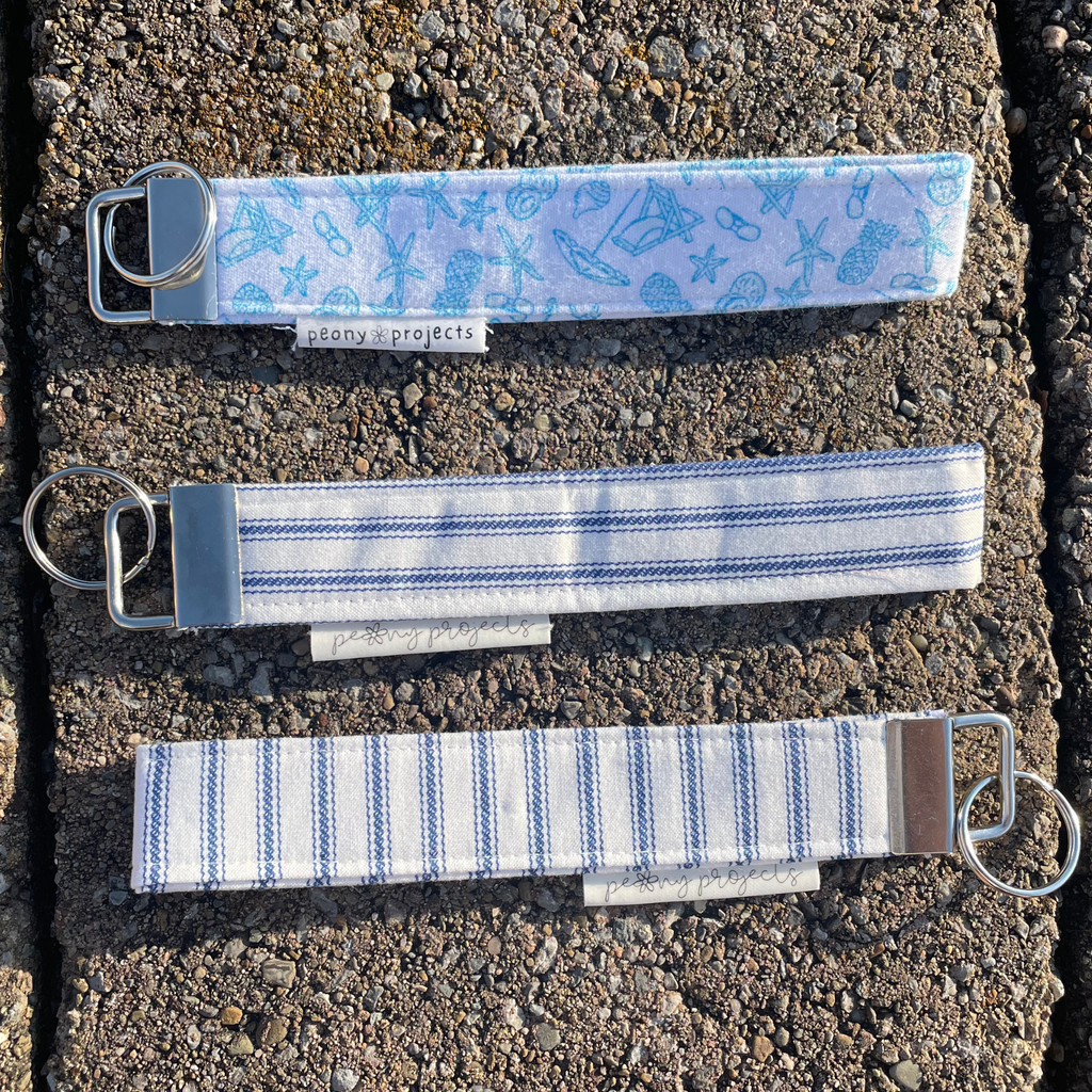 Nautical Stripe Keychain Wristlet