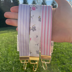 Purple Stripe Keychain Wristlet