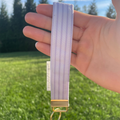 Purple Stripe Keychain Wristlet