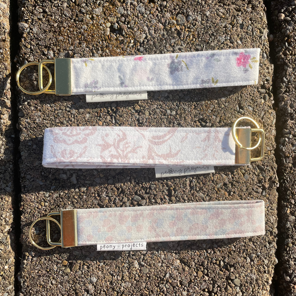 Girly Floral Keychain Wristlet